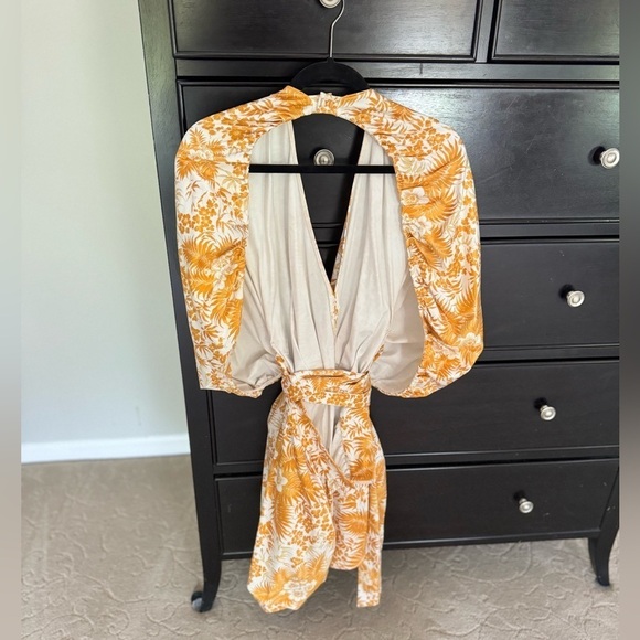 AMUR Floral Jumpsuit in Orange and White - Picture 12 of 12